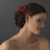 Charming Red Flower Bridal Wedding Hair Comb 4647