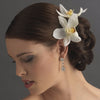 Elegant Delicate White Orchid Flower Bridal Wedding Hair Clip - Pin 907 White