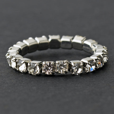 Rhinestone Toe Bridal Wedding Ring Stretchy 1
