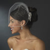 Rose Gold Clear Rhinestone & Crystal Flower Bridal Wedding Hair Comb 8111