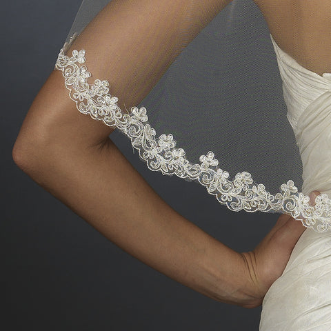 Bridal Wedding Veil 1572 1E - Single Layer Elbow Length (30