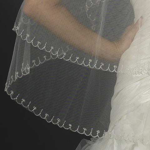 Beaded crystal Bridal Wedding Veils (V 130F)