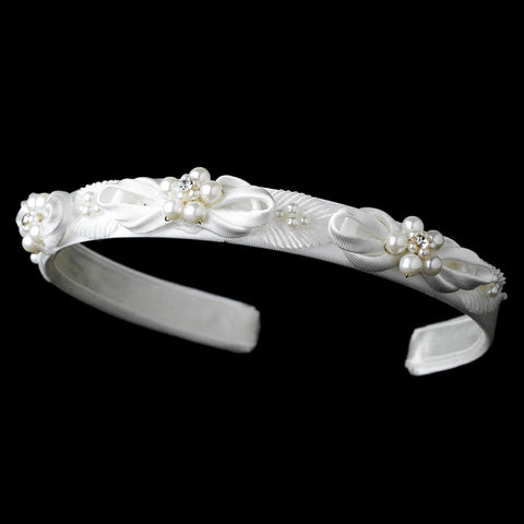White Pearl Child's Bridal Wedding Headband HPC 165