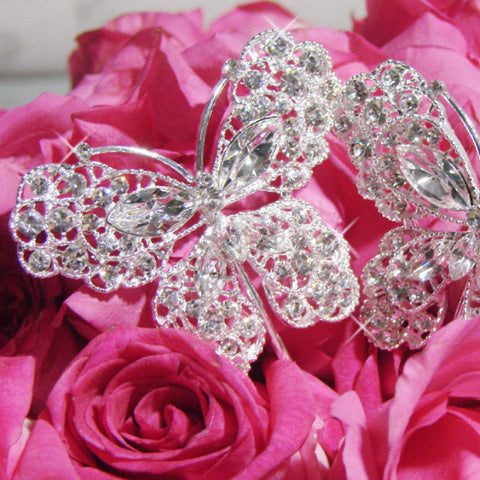 Crystal Butterfly Bridal Wedding Bouquet Jewelry BQ-Butterfly-Large
