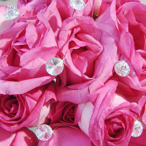 Crystal Solitaire Dazzle Centerpieces - Bridal Wedding Bouquet Jewelry ( BQ Solitaire )