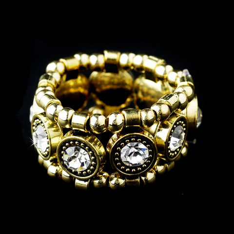 Gold Clear Stretch Bridal Wedding Ring 464