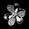 Lovely Silver Clear flower Bridal Wedding Ring 1001