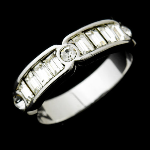 Lovely Silver Clear Crystal Band Bridal Wedding Ring 1183