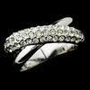Radiant Silver Clear Crystal Criss-Cross Bridal Wedding Ring 7003