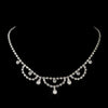 Silver Clear Teardrop Rhinestone Bridal Wedding Necklace 7011-3