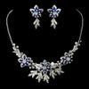 Stunning Royal Blue Bridal Wedding Jewelry Set NE 8100