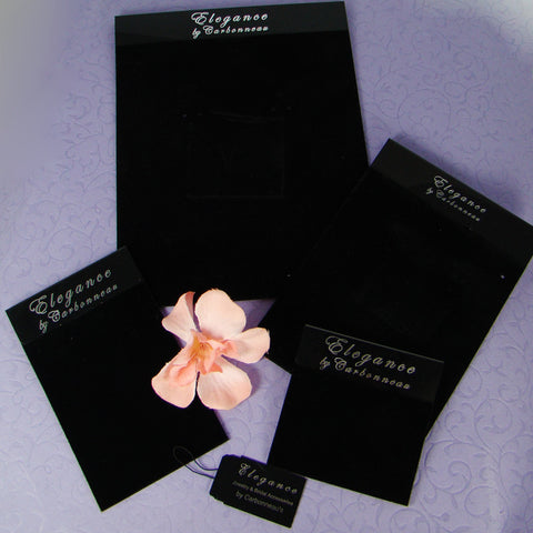 Elegant Black Velvet Jewelry Display Cards