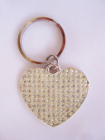 White Glitter Heart Key Bridal Wedding Ring 83610