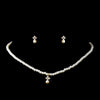 Children's Bridal Wedding Necklace Earring Set C 4814 Gold Ivory